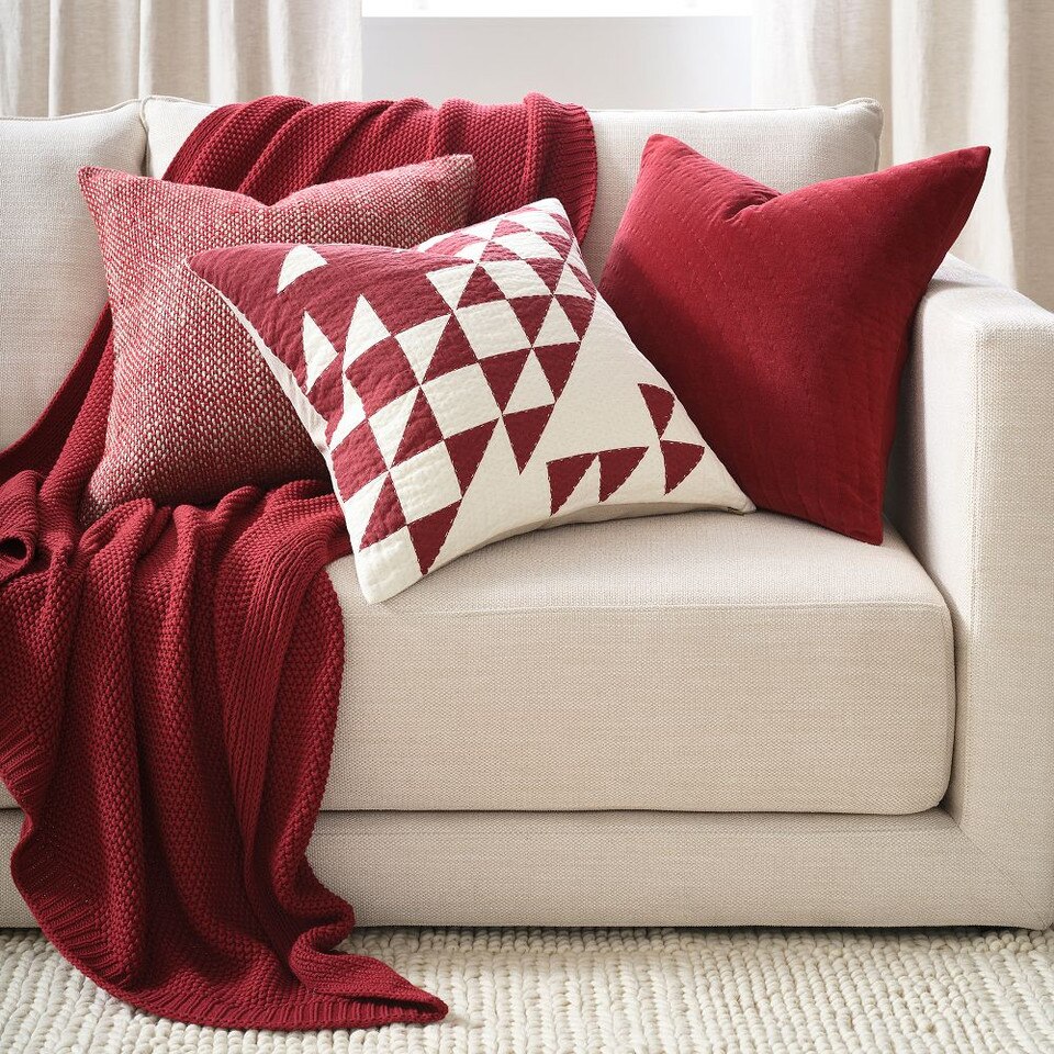 Two Tone Chunky Linen Cushion Cover West Elm UK
